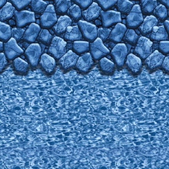 SmartLine 18' x 36' Oval Boulder Swirl Overlap Above Ground Swimming Pool Liner, 48"/52" Height, 20 Gauge