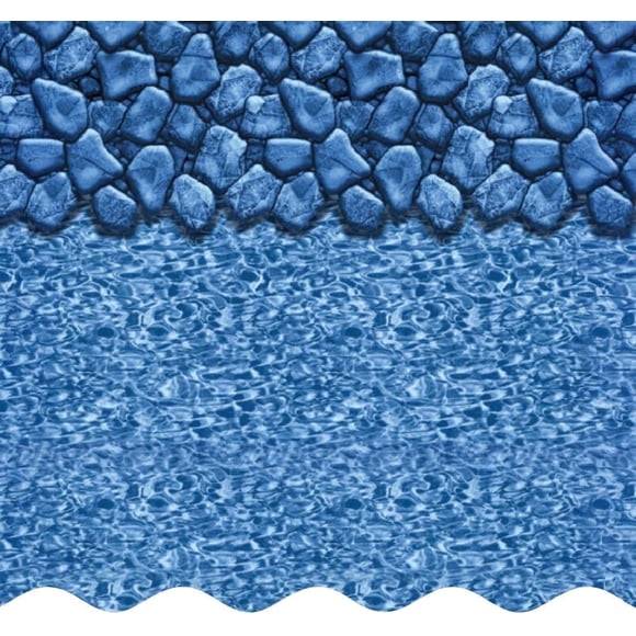 SmartLine 20' Round Boulder Swirl Overlap Above Ground Swimming Pool Liner, 48"/52" Height, 25 Gauge