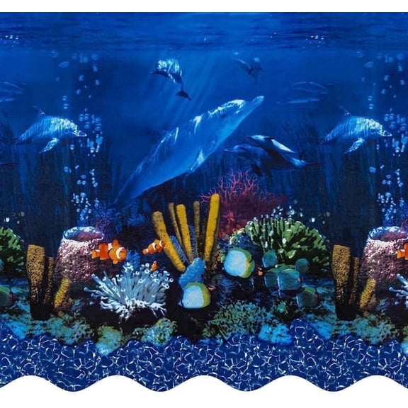 SmartLine 21' Round Antilles Dolphin Overlap Above Ground Swimming Pool Liner, 48"/52" Height, 25 Gauge