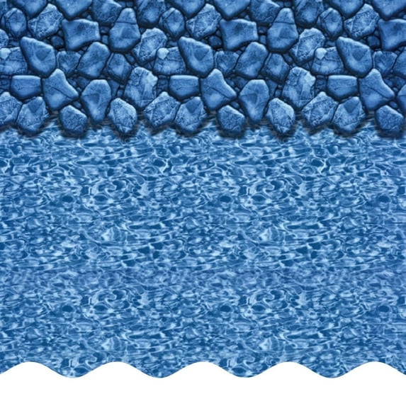 SmartLine 21' x 41' Oval Boulder Swirl Overlap Above Ground Swimming Pool Liner, 48"/52" Height, 25 Gauge