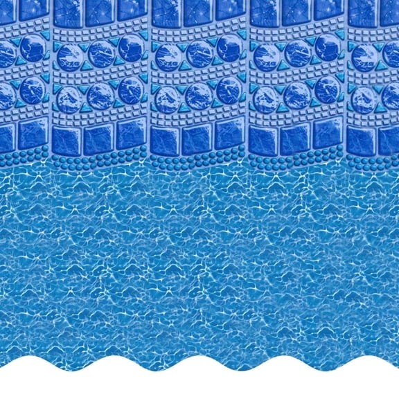 SmartLine 21' x 41' Oval Swirl Tile Overlap Above Ground Swimming Pool Liner, 48"/52" Height, 20 Gauge
