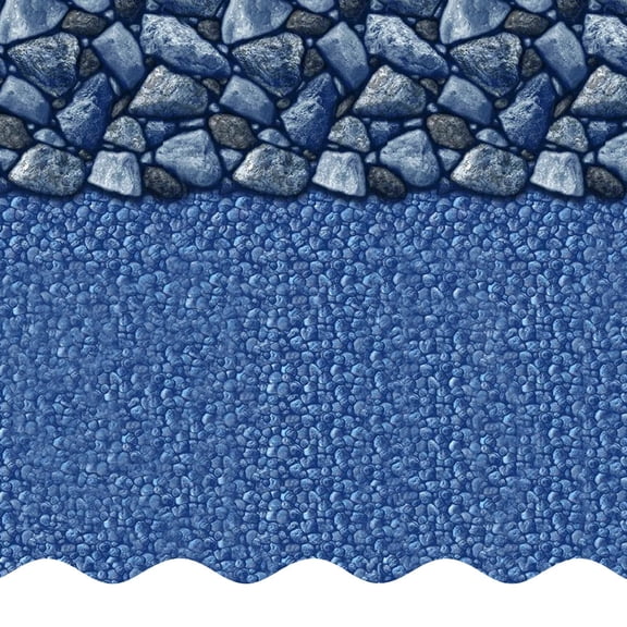 SmartLine 27' Round Coastal Rock Overlap Above Ground Swimming Pool Liner, 48"/52" Height, 25 Gauge