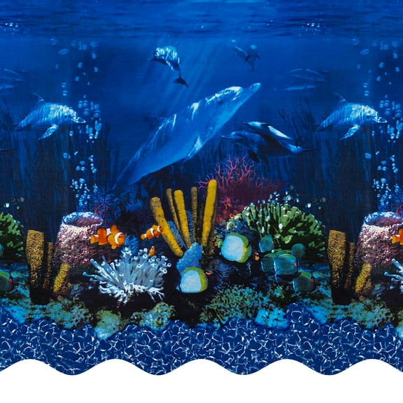 SmartLine 28' Round Antilles Dolphin Overlap Above Ground Swimming Pool Liner, 48"/52" Height, 25 Gauge