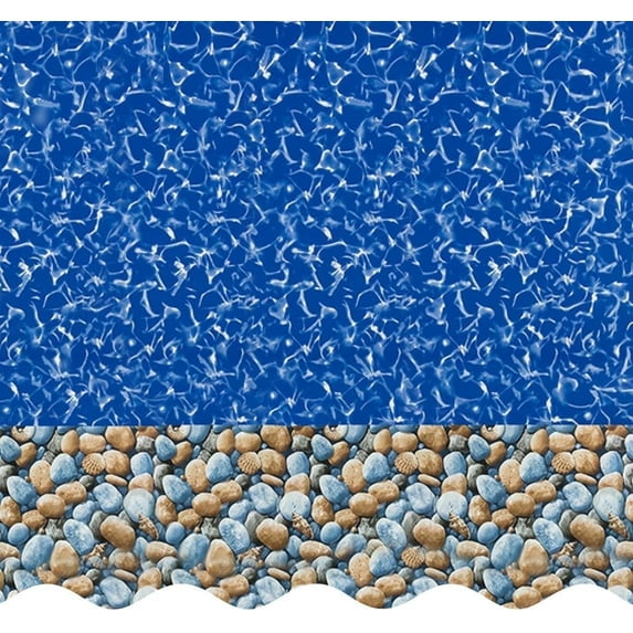 SmartLine 28' Round Bedrock Overlap Above Ground Swimming Pool Liner, 48"/52" Height, 25 Gauge