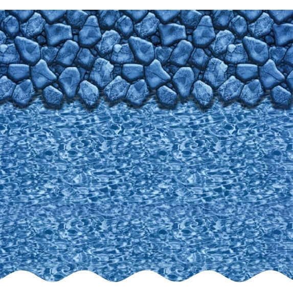 SmartLine 28' Round Boulder Swirl Overlap Above Ground Swimming Pool Liner, 54" Height, 25 Gauge