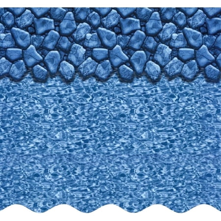 SmartLine 28' Round Boulder Swirl Unibead Above Ground Swimming Pool Liner, 52" Height, 25 Gauge
