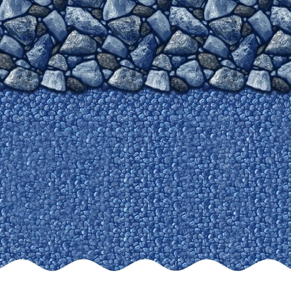 SmartLine 28' Round Coastal Rock Overlap Above Ground Swimming Pool Liner, 48"/52" Height, 20 Gauge