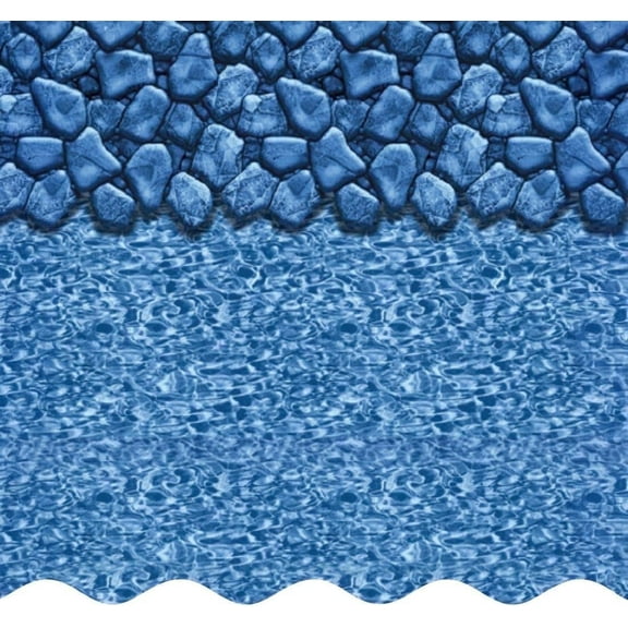 SmartLine 30' Round Boulder Swirl Overlap Above Ground Swimming Pool Liner, 54" Height, 25 Gauge