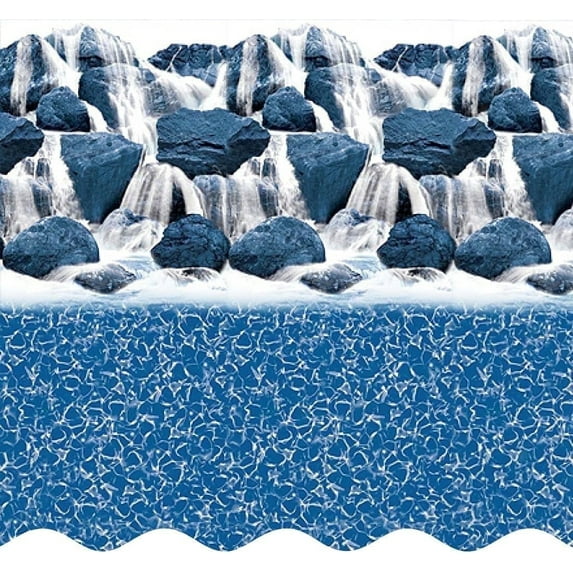 SmartLine 30' Round Waterfall Overlap Above Ground Swimming Pool Liner, 48"/52" Height , 25 Gauge
