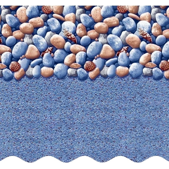 SmartLine 33' Round Rock Island Overlap Above Ground Swimming Pool Liner, 48"/52" Height, 20 Gauge