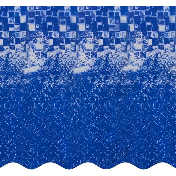 SmartLine 33' Round Tidal Surge Overlap Above Ground Swimming Pool Liner, 48"/52" Height, 20 Gauge