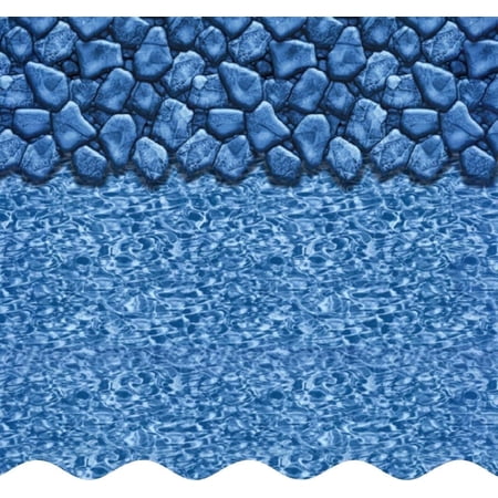 SmartLine 15' x 30' Oval Boulder Swirl Unibead Above Ground Swimming Pool Liner, 52" Height, 25 Gauge