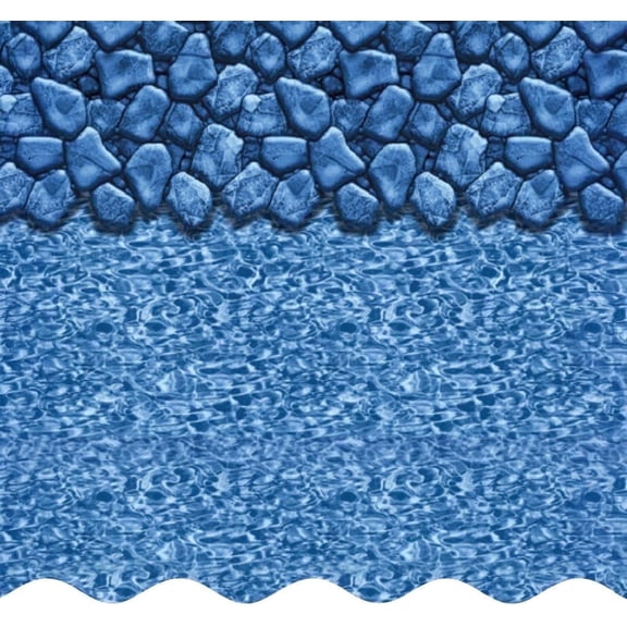 SmartLine 30' Round Boulder Swirl Unibead Above Ground Swimming Pool Liner, 52" Height, 25 Gauge