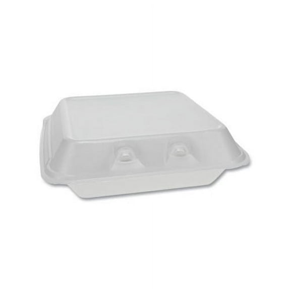 SmartLock Foam Hinged Containers Small, 7.5 x 8 x 2.63, White, 150/Carton