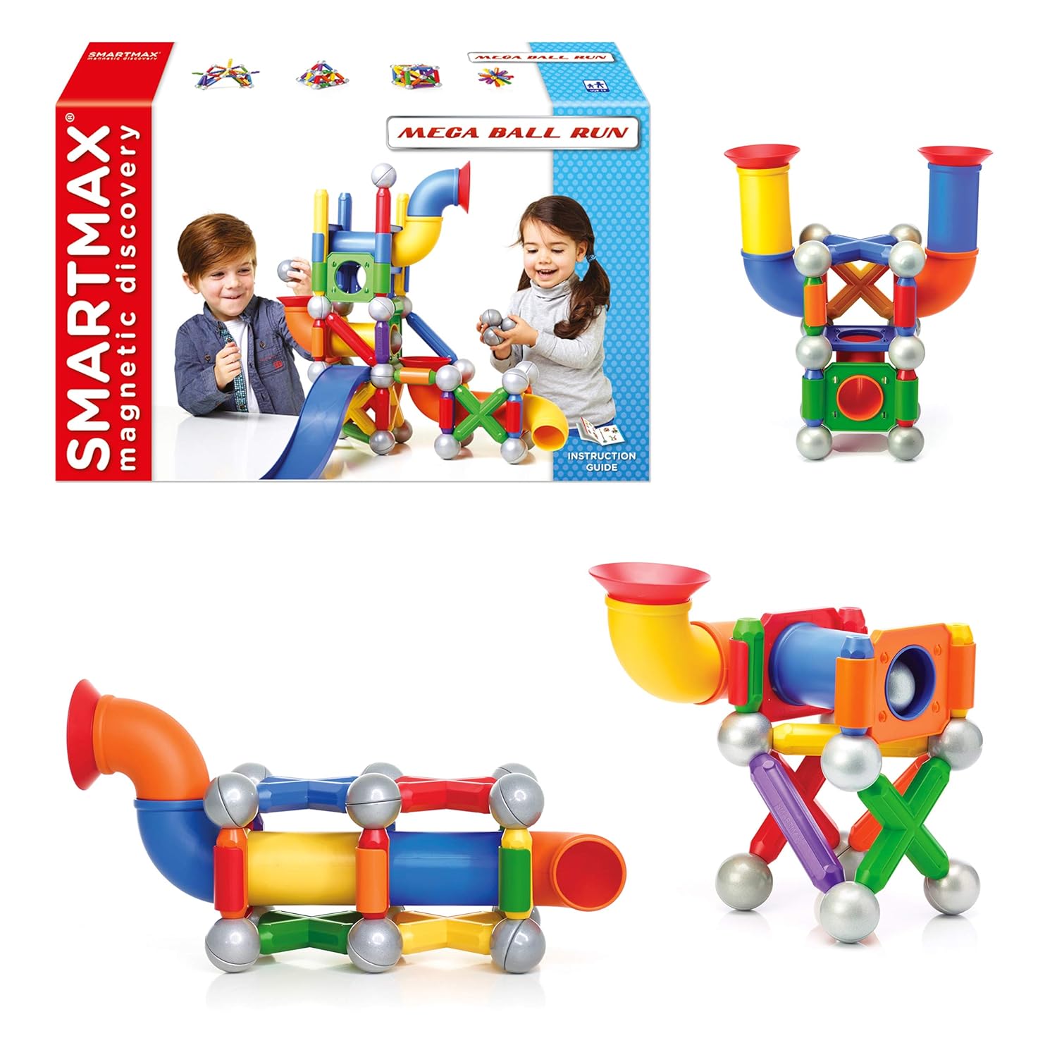 SmartMax Mega Ball Run 71-pieces Dynamic STEM Magnetic Building Set for Ages 3+ - image 1 of 2