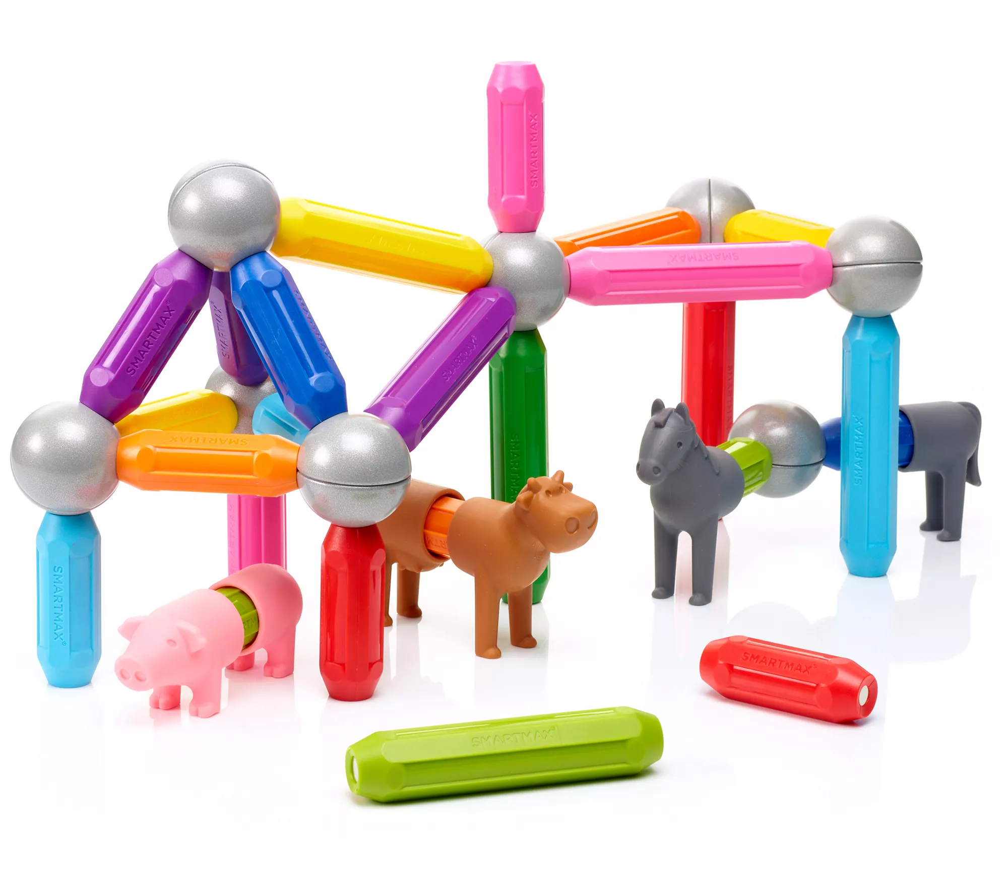 SmartMax My First Farm Animals STEM Magnetic Discovery Building Set with  Soft Animals for Ages 1-5 (38-PC)