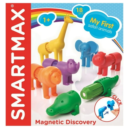 SmartMax My First Safari Animals STEM Magnetic Discovery Building Set with Soft Animals for Ages 1-5