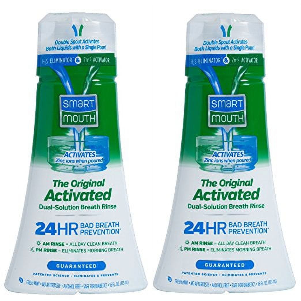 SmartMouth 2-Pack of Original Activated 24HR Fresh Breath Rinse