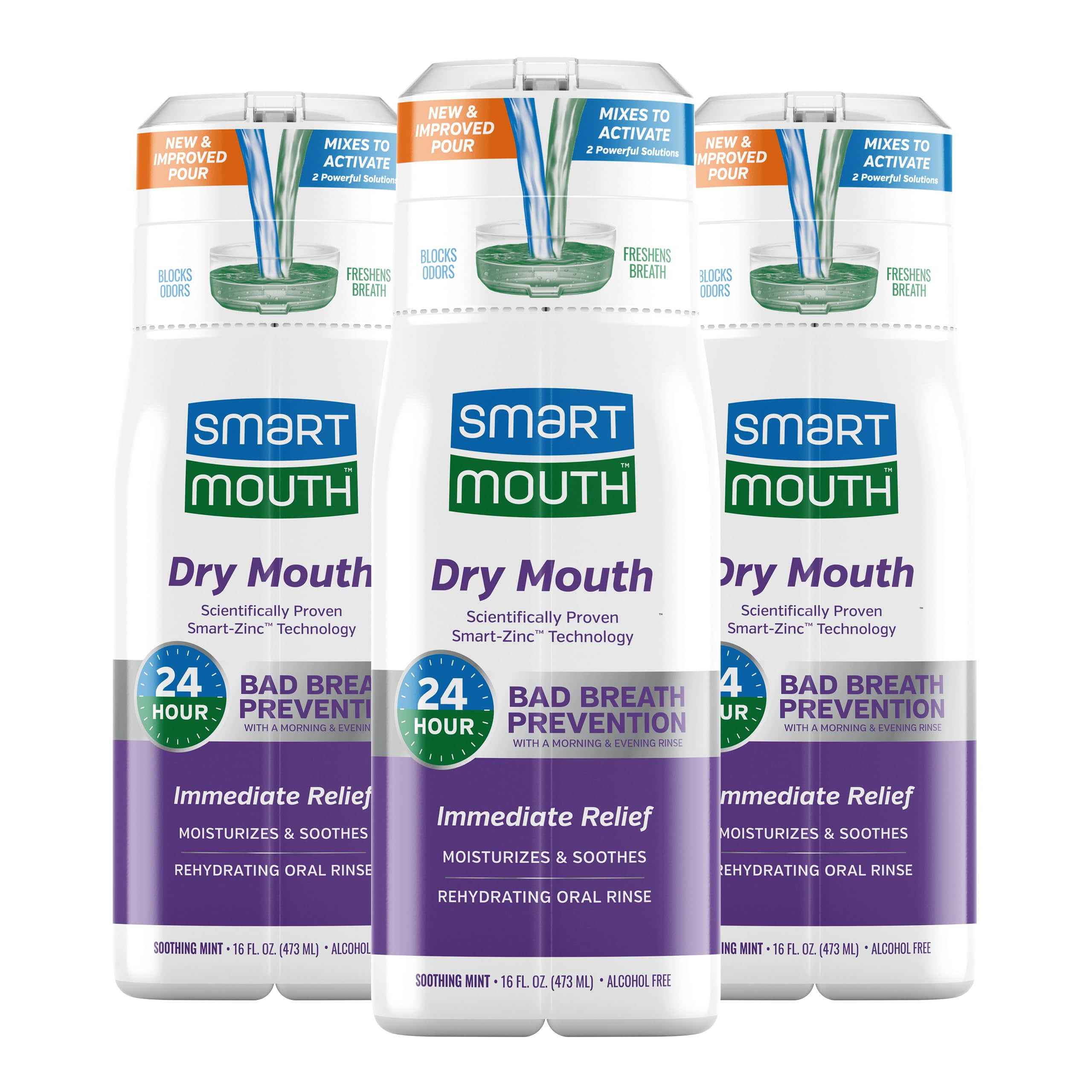 SmartMouth Activated Dry Mouth Mouthwash, Dry Mouth and Bad Breath ...