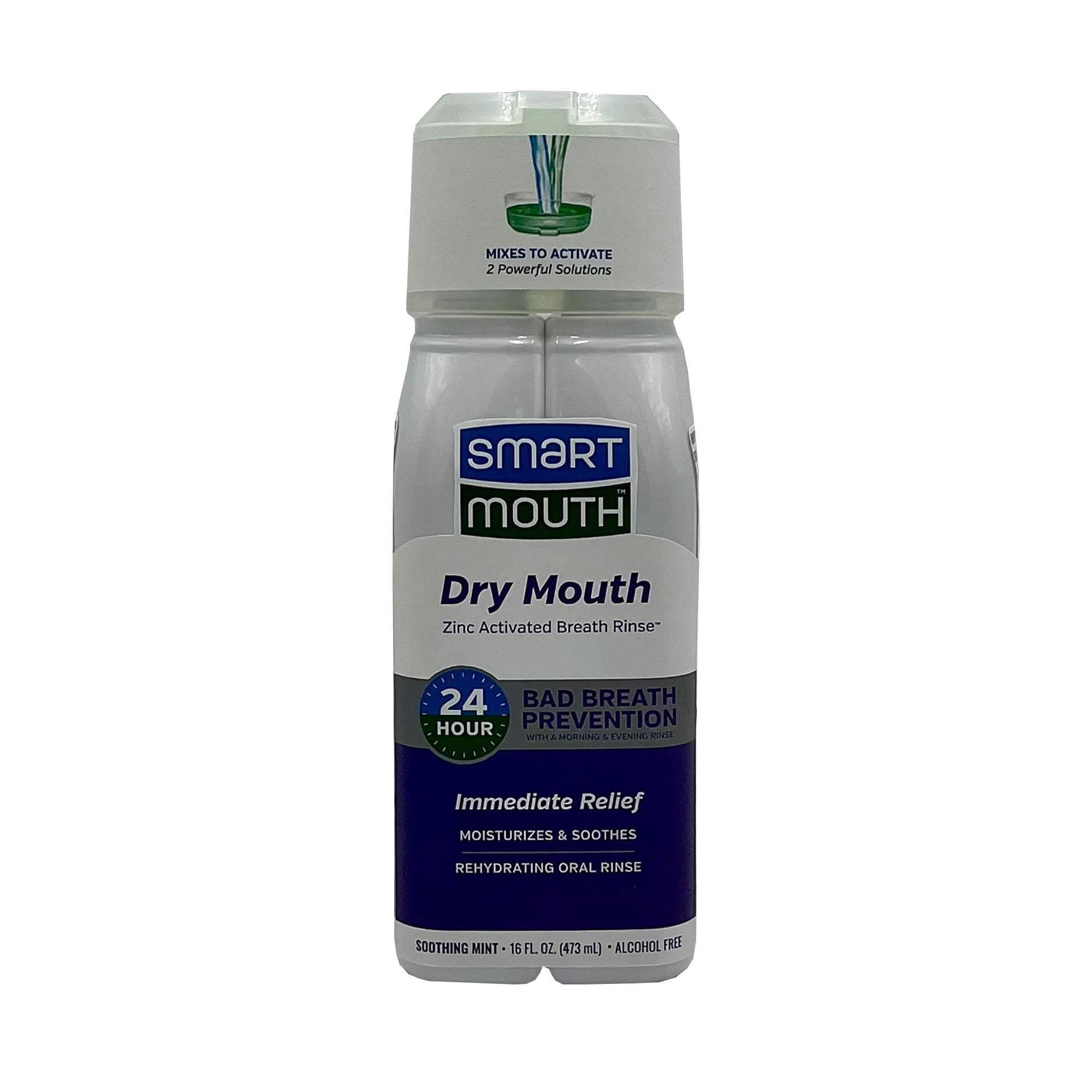 SmartMouth Dry Mouth Activated Breath Rinse 16 oz, Mint, Adult