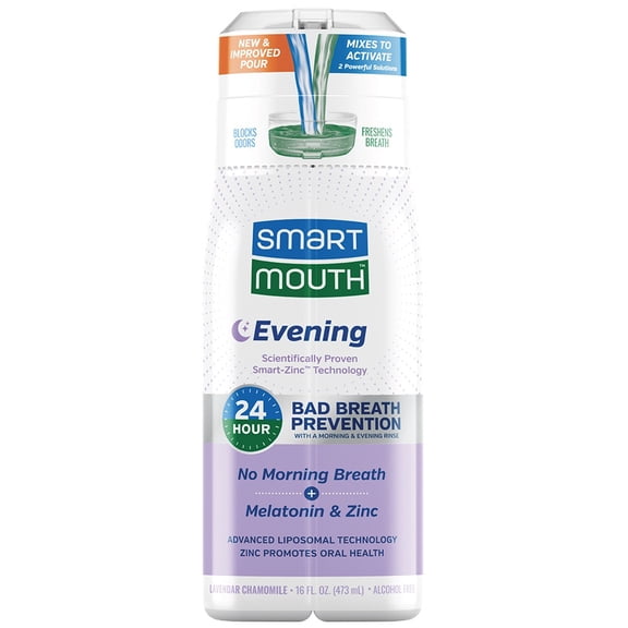 SmartMouth Evening Advanced Liposomal + Zinc Activated Breath Rinse 16oz