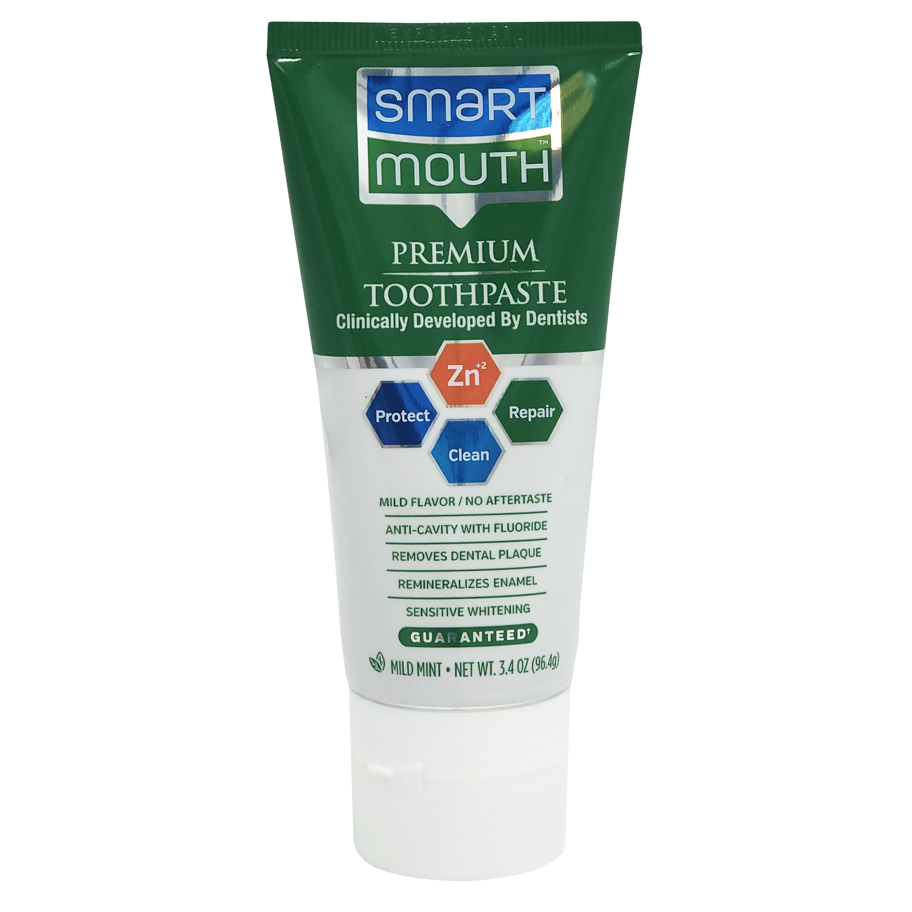SmartMouth Premium Zinc Ion Toothpaste Protect, Clean & Repair, Mild Mint, 3.4oz - image 1 of 9