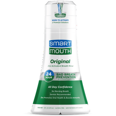 SmartMouth The Original Activated Dual-Solution Breath Rinse Mouthwash, Fresh Mint, 16 fl oz