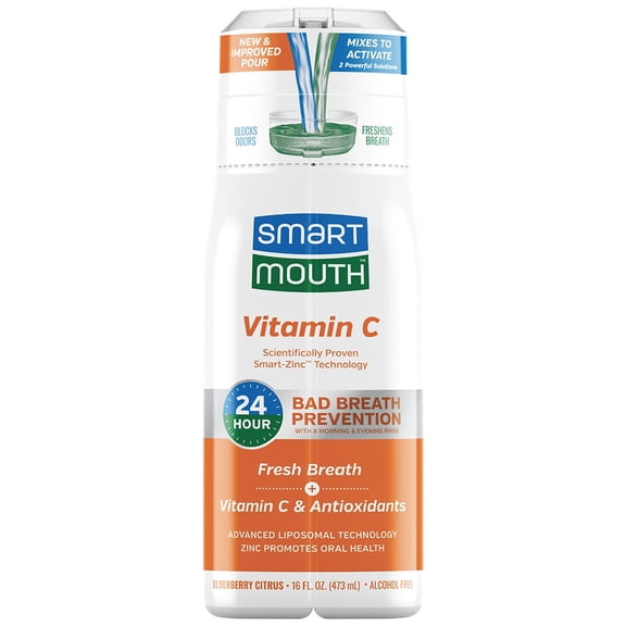 SmartMouth Vitamin C Advanced Liposomal + Zinc Activated Breath Rinse 16oz