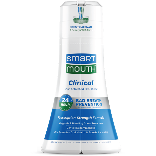 SmartMouth Zinc Activated Oral Breath Rinse Mouthwash Clinical DDS