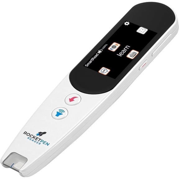SmartPens4U Rocket Pen Text-to-Speech Reading Tutor-Scans Any Surface; Paper, Mobile or Laptop with Six Decoding Tools-Pink Case