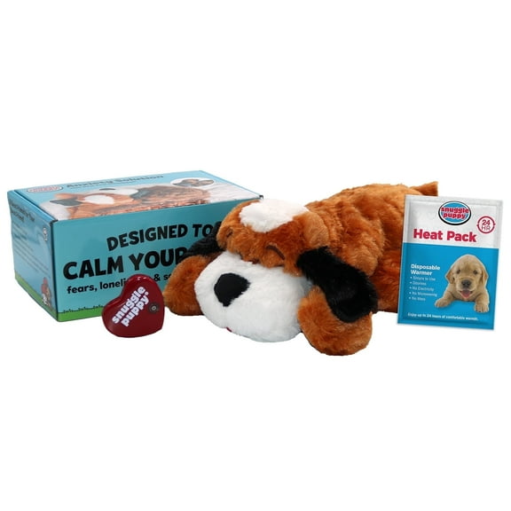 SmartPetLove Snuggle Puppy Behavioral Aid Toy, Brown and White