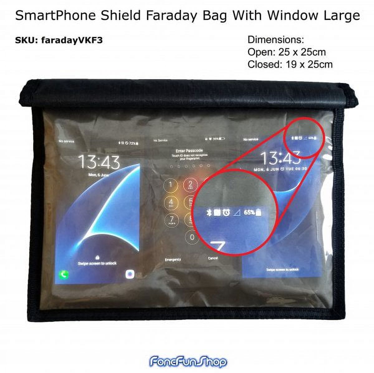 SmartPhone Shield Faraday Bag With Window Large (VKF3)