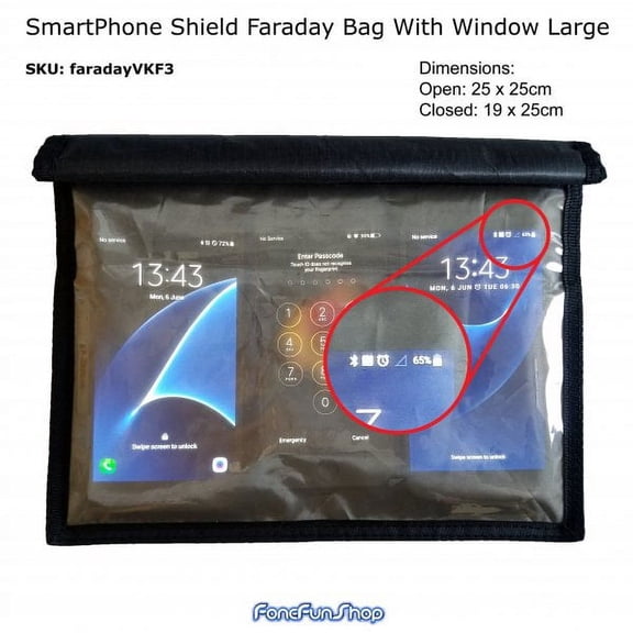 SmartPhone Shield Faraday Bag With Window Large (VKF3)