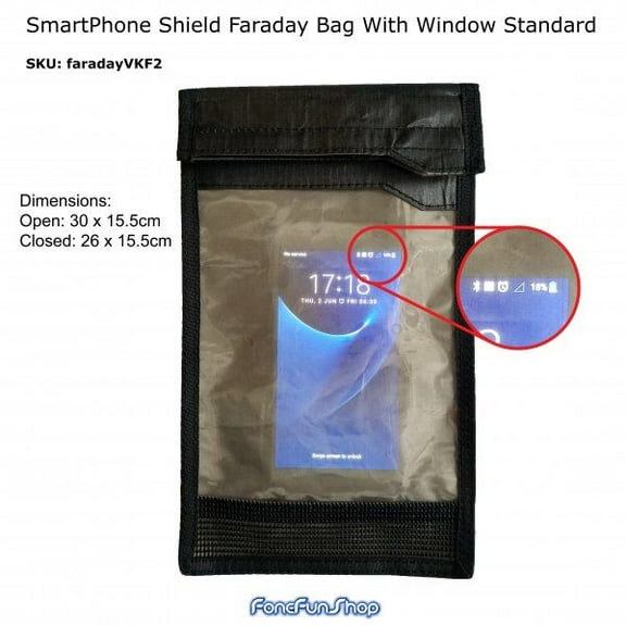 SmartPhone Shield Faraday Bag With Window Medium (VKF2)