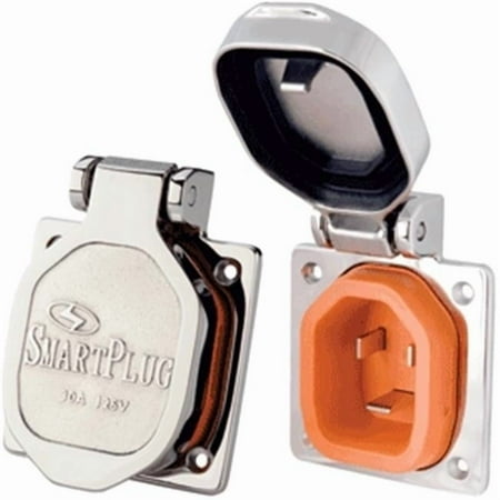 SmartPlug 30 Amp Inlet with Cover - Stainless Steel