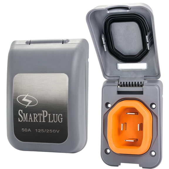 SmartPlug 50 AMP Male Non-Metallic Inlet Cover - Grey | Bundle of 2