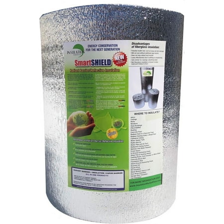 SmartSHIELD Pro-5mm 16"x50ft Reflective Insulation, Foam Core, Foil.