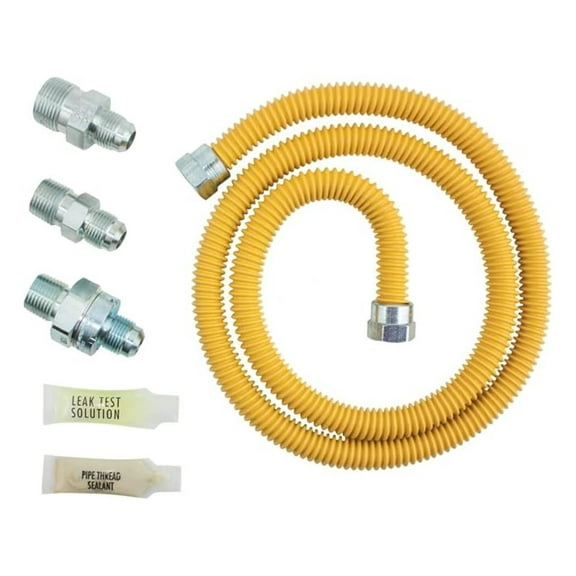 SmartSense Gas Connector Kit 5/8" Stainless Steel - Gas Range, Furnace, Grill Appliance Connector w/ EFV & TS Adapters