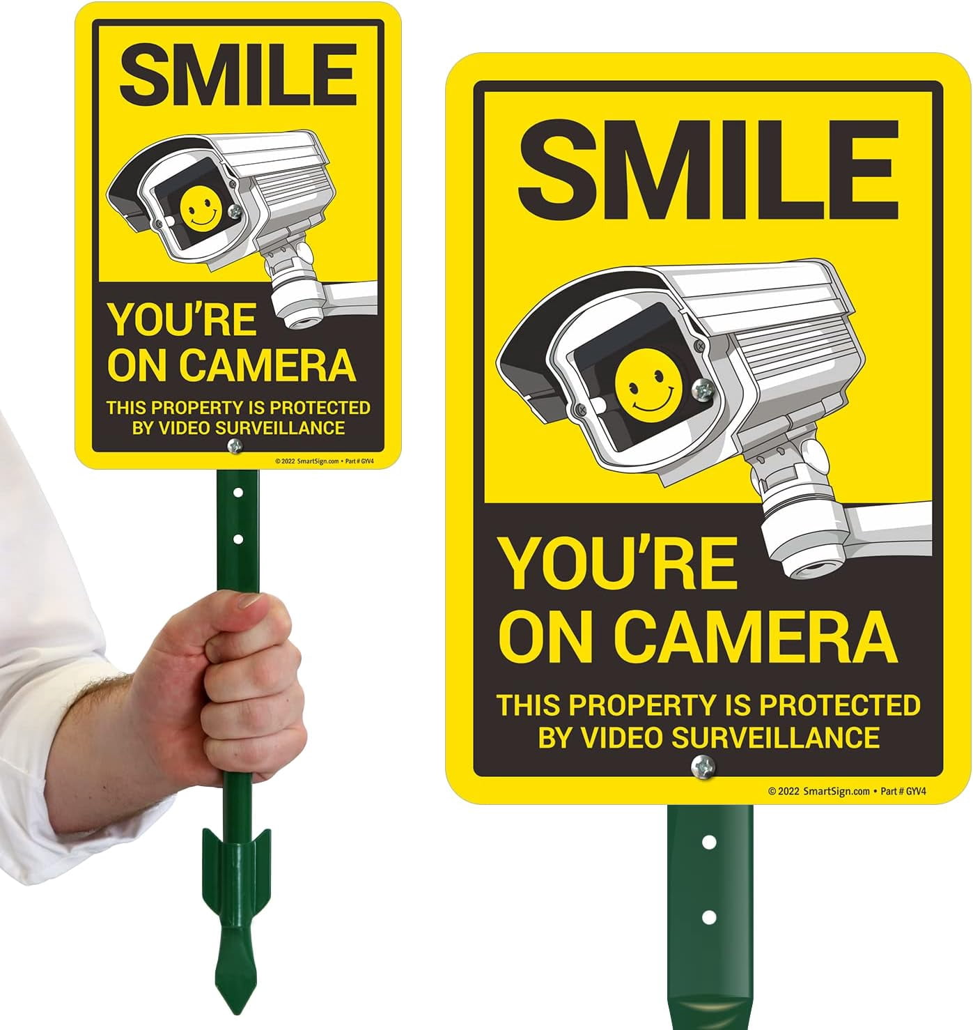 SmartSign 10x7 inch “Smile You’re On Camera, This Property Is Protected ...