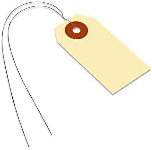 SmartSign Blank Manila Shipping Tags with Wire, Size1, Pack of 100
