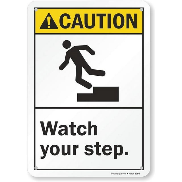 Smartsign S 6418 Pl 10 “caution Watch Your Step” Sign 7 X 10 Plastic 9670