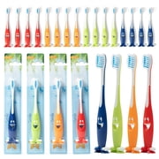 SmartSmile 72 Pcs Bulk Junior Toothbrush Suction Cup Base - Assorted Colors - Perfect for Dental Office Patient Give-Aways #21-527
