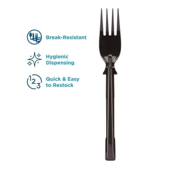 SmartStock Fork - Fork - 40 x Fork - Disposable - Black - 24 / Carton - 1 Each