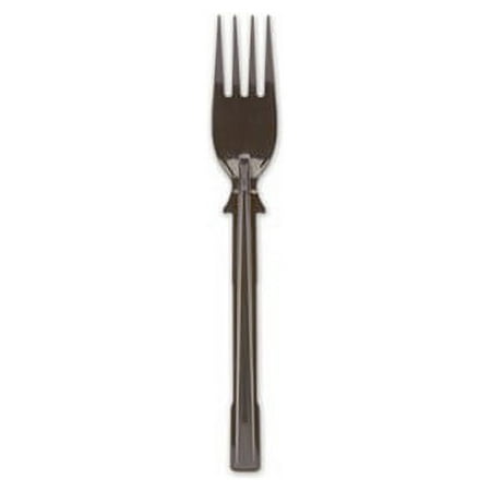 SmartStock Tri-Tower Dispensing System Cutlery Forks, Mediumweight, Polypropylene, Black, 40/Pack, 24 Packs/Carton