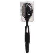 SmartStock Wrapped Heavyweight Cutlery Refill, Spoon, Plastic, Black, 960/Carton