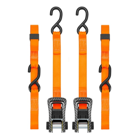 SmartStraps 1-1/4 in. x 10 ft. Orange CarbonX Heavy Duty Ratchet Tie Down Straps, 1,000 lb. Safe Work Load - 2 pack