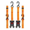 thumbnail image 1 of SmartStraps 1-1/4 in. x 10 ft. Orange RatchetX Heavy Duty Ratchet Tie Down Straps with Black Grip, Padded Handle, 1,000 lb. Safe Work Load - 2 pack, 1 of 8