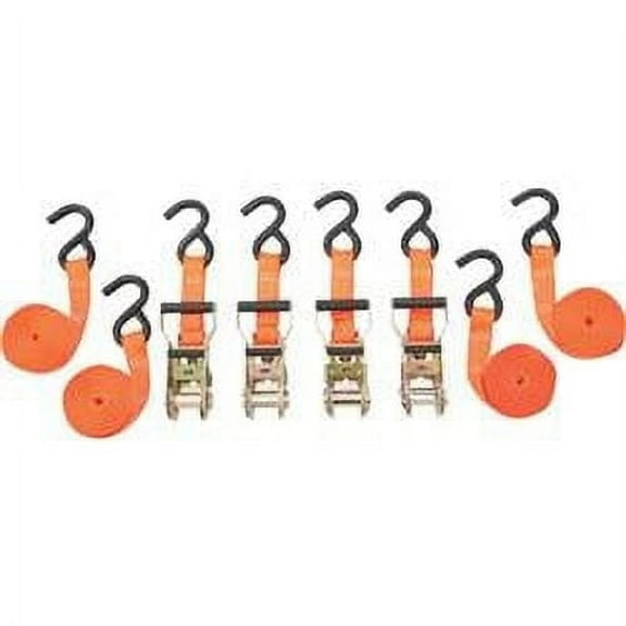 SmartStraps Heavy Duty Ratchet Tie Down Straps, 1" x 10 ft, 1,000 lb Safe Work Load, 3,000 lb Break Strength, Orange, 4-Pack