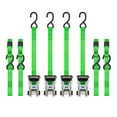 thumbnail image 1 of SmartStraps 1 in. x 12 ft. Green RatchetX Standard Duty Ratchet Tie Down Straps, Padded Handle, 500 lb. Safe Work Load - 4 Pack, 1 of 17