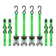SmartStraps 1 in. x 12 ft. Green RatchetX Standard Duty Ratchet Tie Down Straps, Padded Handle, 500 lb. Safe Work Load - 4 Pack